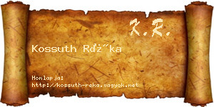Kossuth Réka névjegykártya