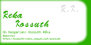 reka kossuth business card